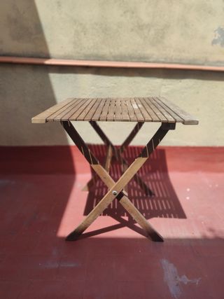 Mesa y 2 sillas terraza exterior - madera