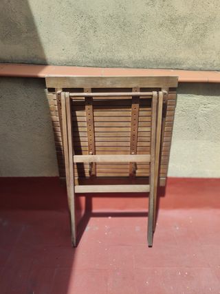 Mesa y 2 sillas terraza exterior - madera