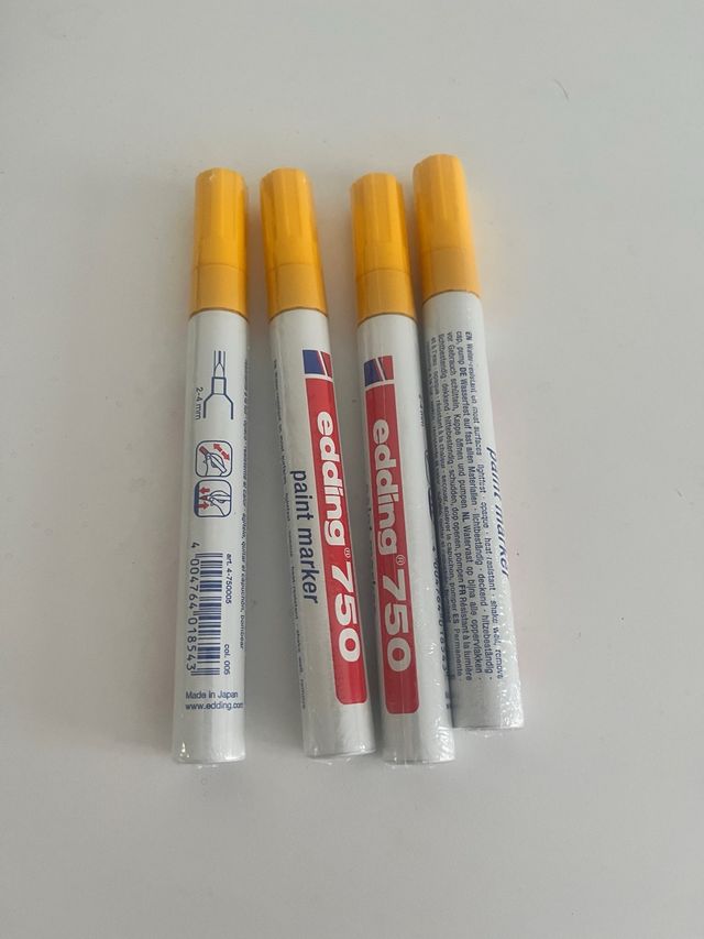 4 Rotuladores edding 750 Amarillos