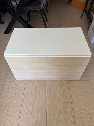 SMÅSTAD Banco almacenaje blanco/abedul