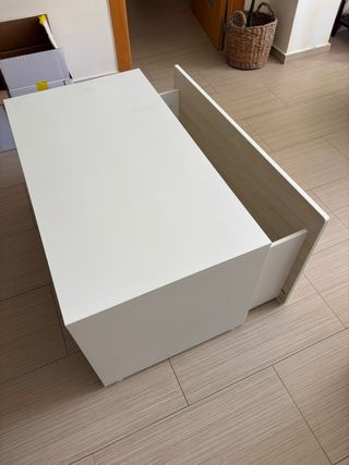 SMÅSTAD Banco almacenaje blanco/abedul