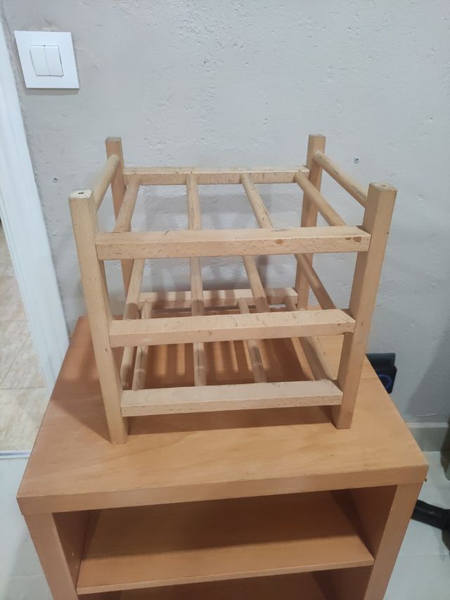 Botellero madera beige