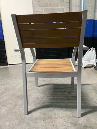 4 sillas jardín - madera y metal - Incluye cojines