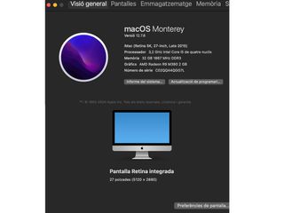 iMac 27" 5K Retina  32GB 1TB Fusion Drive