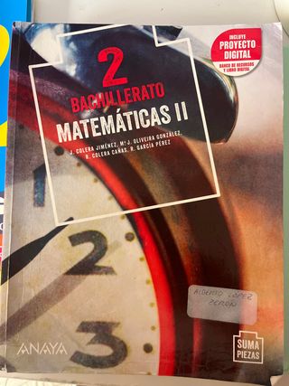 libro Matemáticas II Anaya 