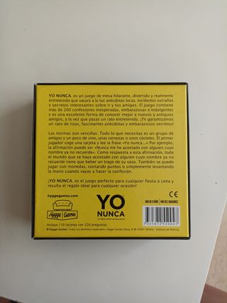"Yo Nunca" juego de mesa.