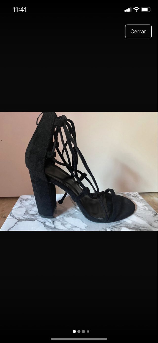 Calzado Sandalias Tacon Tiras Atadas Pura Lopez Tacon Tiras Pura