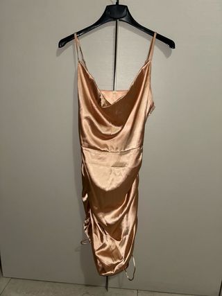 Vestito rosa pesca - Scollo a V