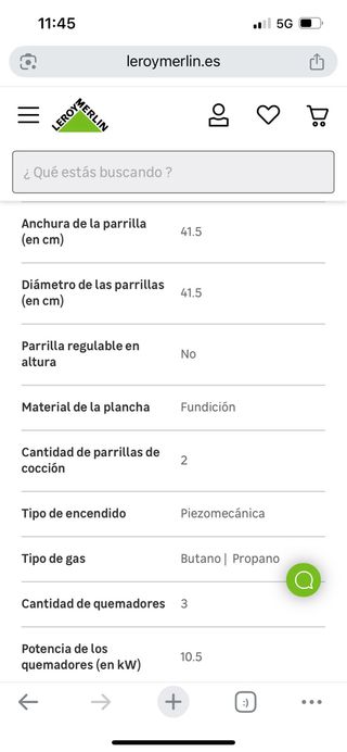 Barbacoa gas NATERIAL 3 quemadores