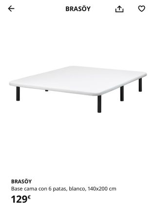 Base cama BRASÖY 140x200cm. URGE VENDER.