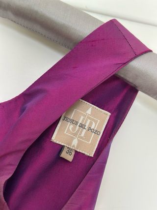 Fiesta Vestido largo seda fucsia