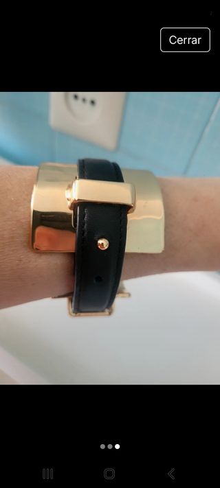Pulsera Zara - Piel negra y dorada