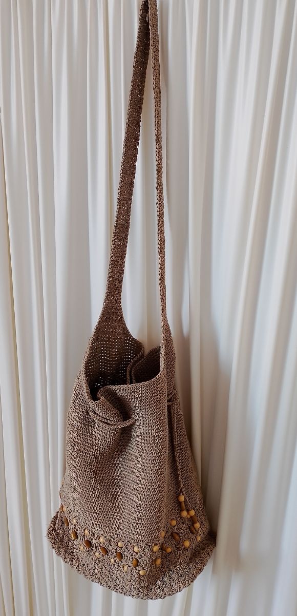 Bolso crochet beige
