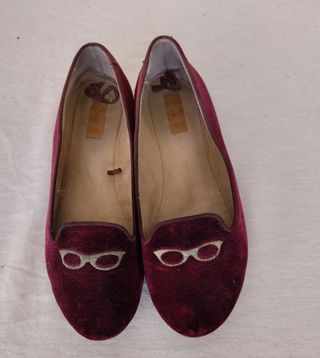 Zapatos terciopelo granate