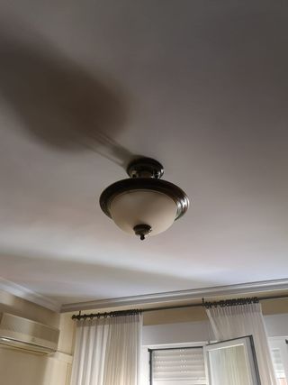 Lampara techo metal/cristal