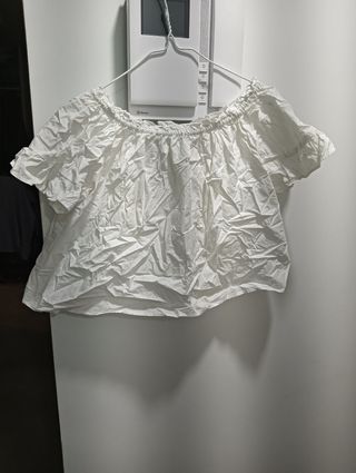 Blusa blanca campesina mesonera Feira franca