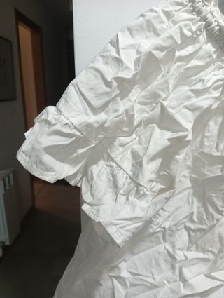 Blusa blanca campesina mesonera Feira franca