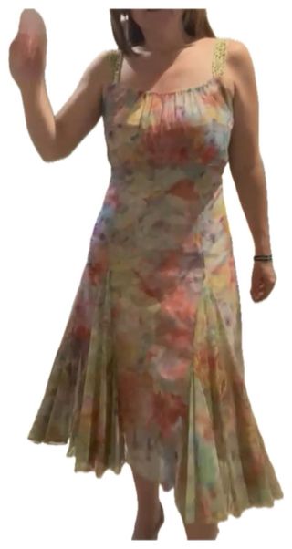 Fiesta Vestido midi floral sin mangas