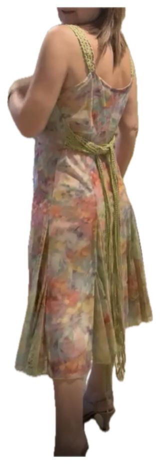 Fiesta Vestido midi floral sin mangas