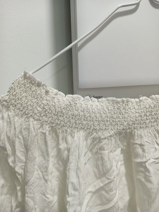 Blusa mesonera campesina blanca Feira franca