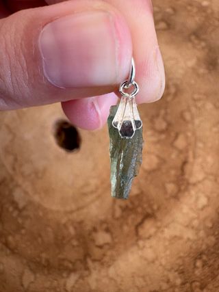 Colgante Moldavita Plata