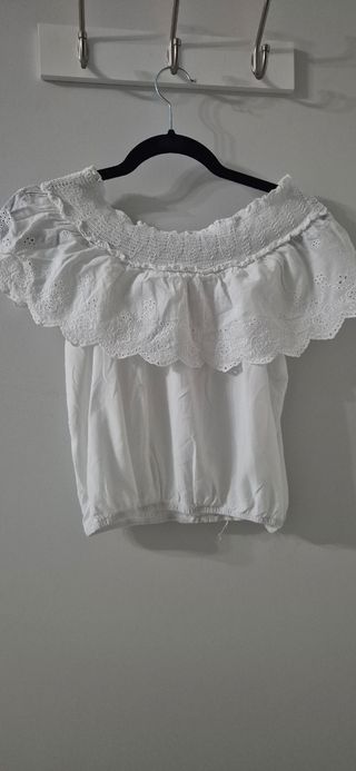 Blusa blanca bordada - top blanco