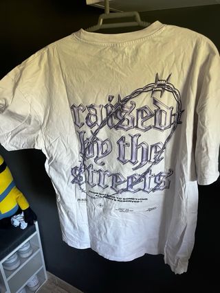 Camiseta Blanca 'Raised by the Streets' L