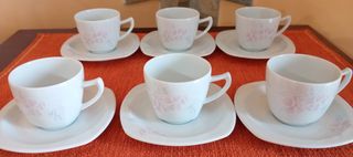 Set 6 tazzine caffè porcellana rosa