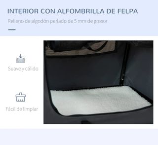 Transportín plegable mascotas beige-gris