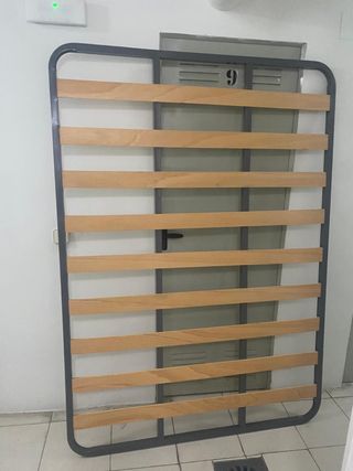 Somier 135x190 metal gris