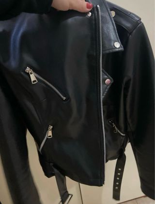 Giacca pelle nera nuova