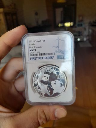 Moneda Plata Panda China 2021