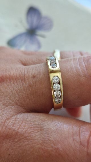 Anillo oro 18k c/ circonitas