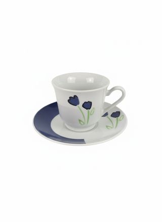 Juego de té en porcelana azul y blanco.