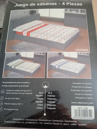 Sábanas cama 200 algodón rojas