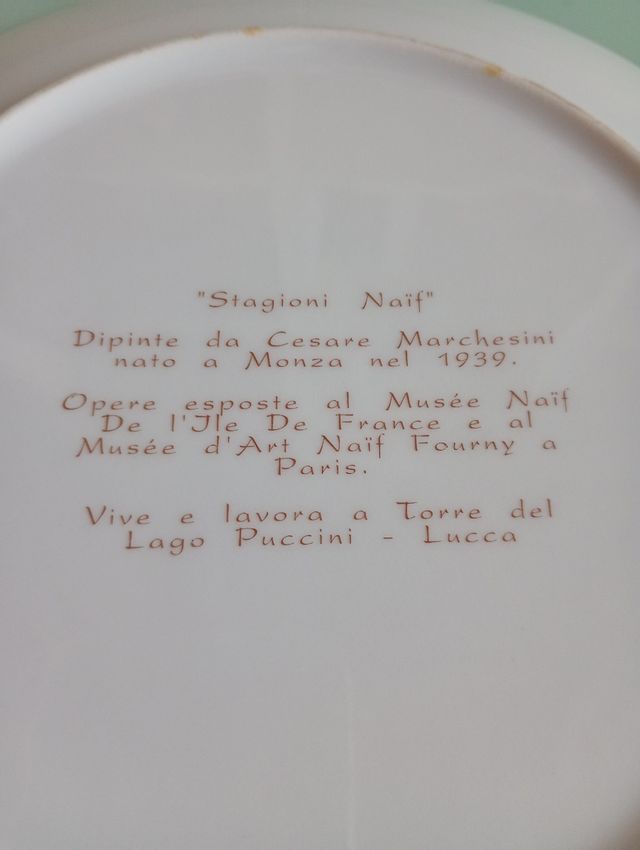 Piatto Marchesini vintage dipinto a mano