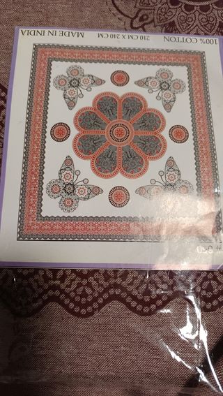 ÚLTIMA ‼️COLCHA  FLECOS MORADA MARIPOSAS 1 STOCK