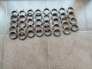 39 Arandelas madera para cortinas