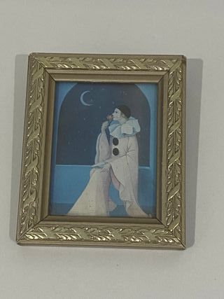 Cuadro con lámina antigua de un Pierrot