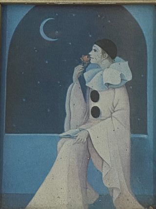 Cuadro con lámina antigua de un Pierrot