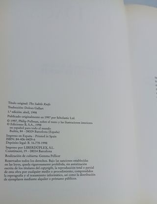 Philip Pullman La Daga Ediciones B Primera Edición