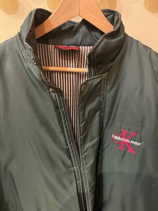 Chaqueta Calvin Klein verde convertible chaleco XL