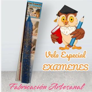 Vela Exámenes - Azul con dorado
