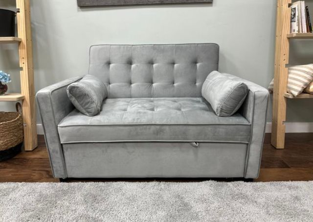 Divano letto in velluto grigio + SPEDIZIONE GRATUITA!!