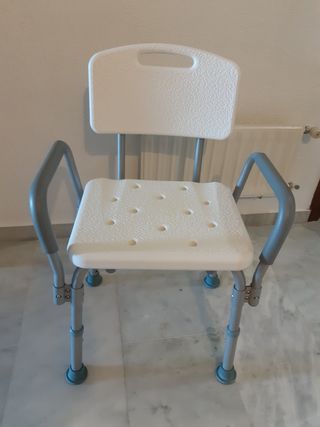 Silla ducha aluminio - Blanca y Gris