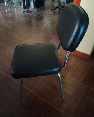 SILLA OFICINA NEGRA Y METAL VINTAGE