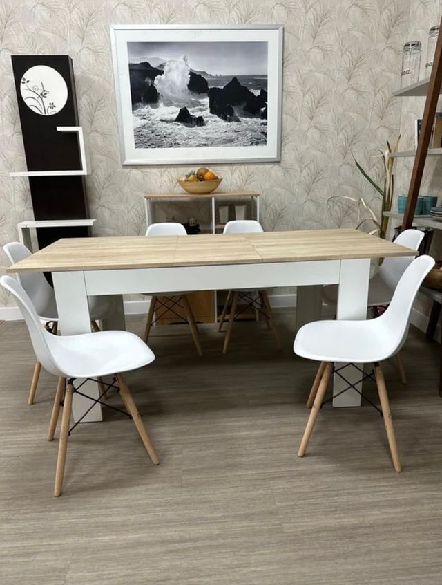 tavolo allungabile in legno bianco