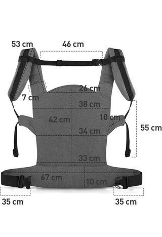 Portabebés Kinderkraft Milo - Negro Gris