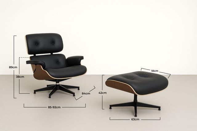 Sillón Eames cuero negro