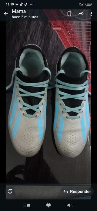 Botas fútbol Adidas Messi - Gris-Verde Agua